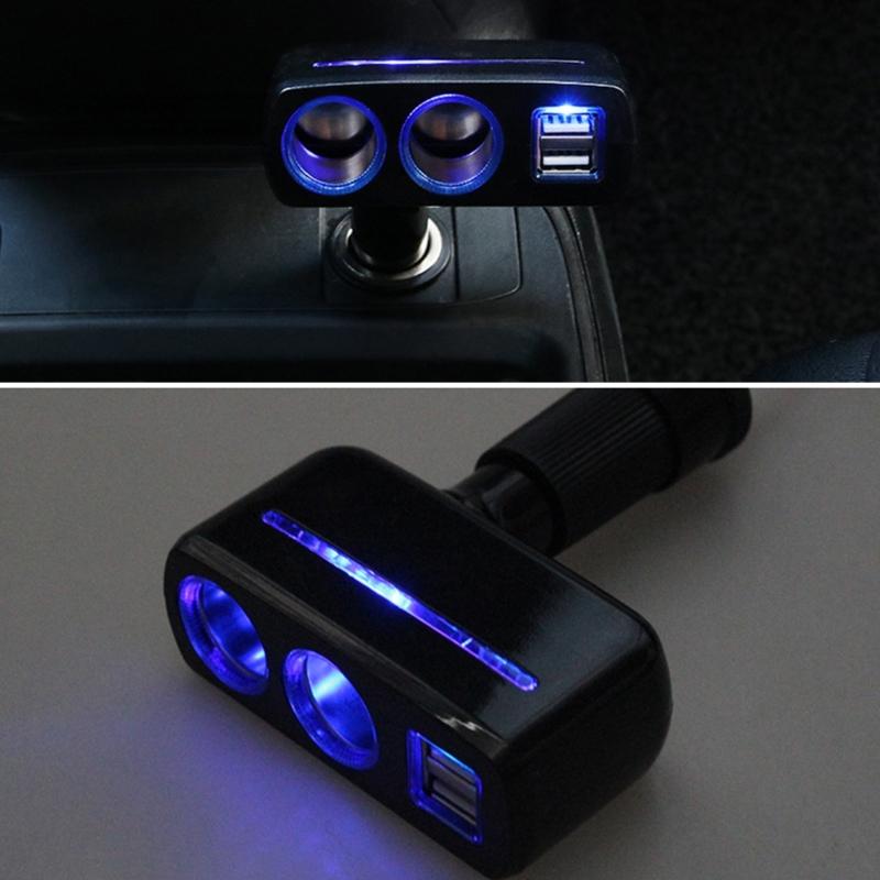 12V/24V Vehicles  Socket Splitter Multiple Device Charging Car Accessory 2 USB Interfaces Totally 3.1A Output