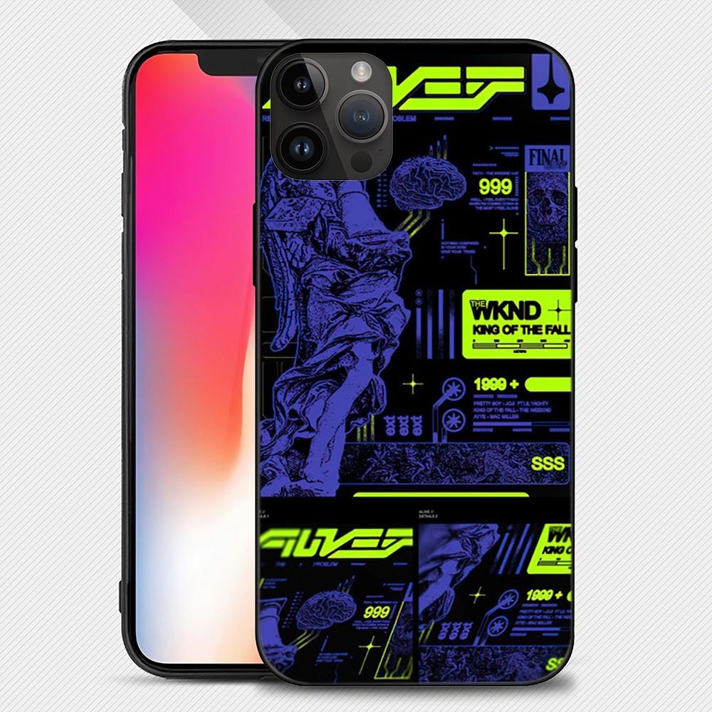 Cyber Style Punks Black Phone Case Iphone15 14 13 12 11 Pro Max Mini X 7 8 Soft Case