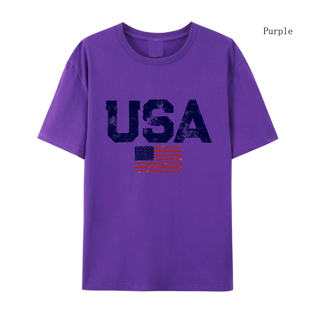 Usa Letters American Flag Stars And Stripes Mens T-shirt  Clothing Loose T-shirt Autumn Pullover Hoodies Casual T-shirt