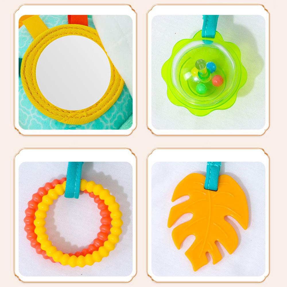 Baby Car Seat Toys Baby Hanging Toys Stroller Crib Gym or CarSeat with Teether Rattle & Tummy Time Mirror Sensory Toys Gifts