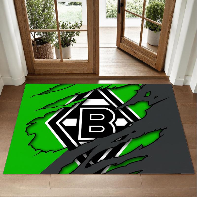 Borussia Mönchengladbach Design Crystal Velvet Rug Soft Decorative Mat for Bedroom Entrance