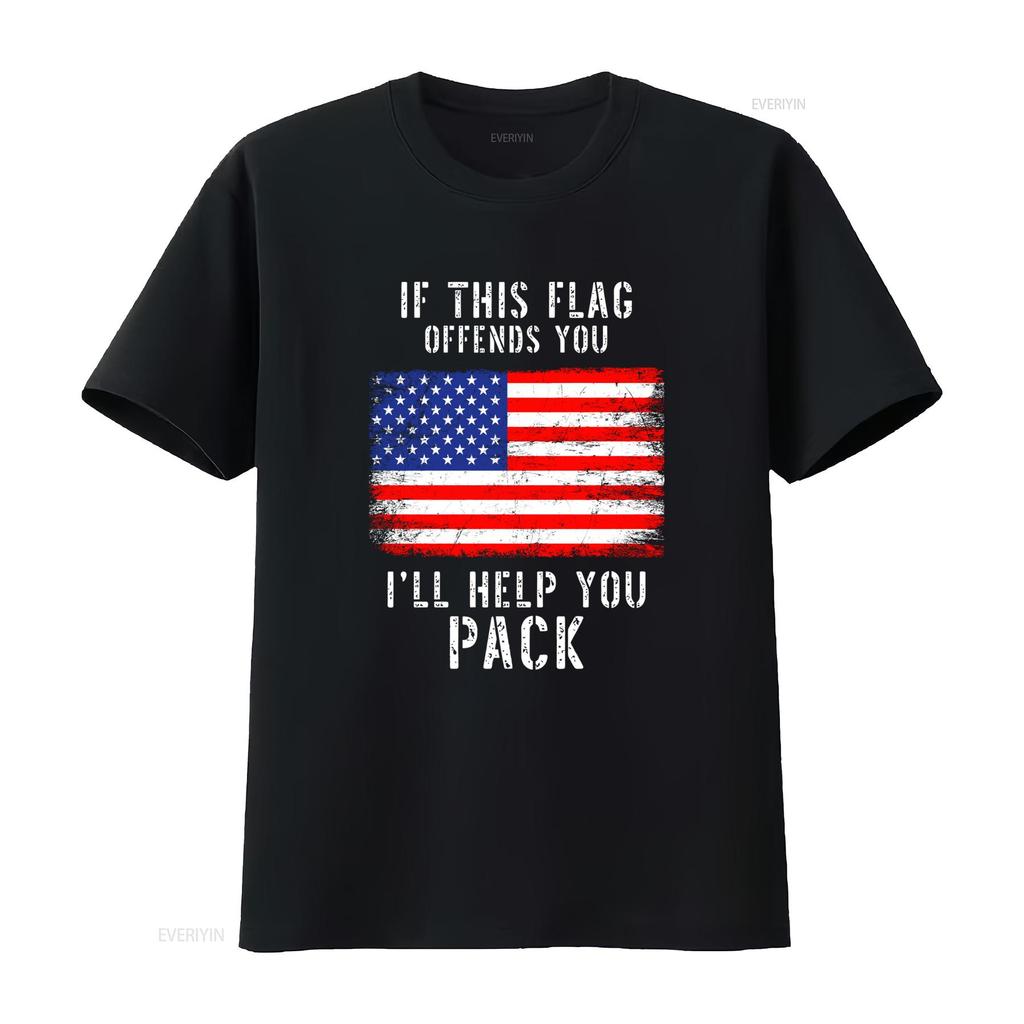 Usa Vet Patriotic American Flag T Shirt If This Offends You Ill Help Pack Design Vintage Slightly Versatile Soft
