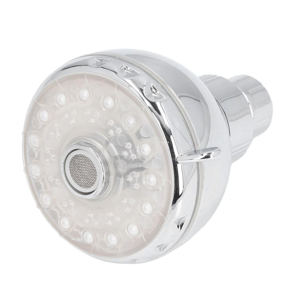 G1/2 Male Thread Shower Head Temperature Controlled 3 Color Changing Rainfall LED Fixed Shower Head
