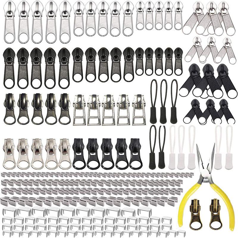 

252-Piece Zipper Repair Kit with Replacement Zippers and Pulls, Universal Tools for Luggage, Bags, Jackets, and Outdoor Gear 225pcs