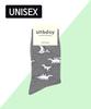 Eonbidei Unisex Dinosaur Pattern Socks - Gray B
