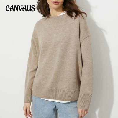 Maglione da donna autunno e inverno girocollo pullover maglione comodo casual a maniche lunghe ampio