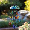 Butterfly Wind Chime Metal Stained Glass Wind Chime Hanging Decoration for Indoor Outdoor Garden Patio Porch Home Decor
