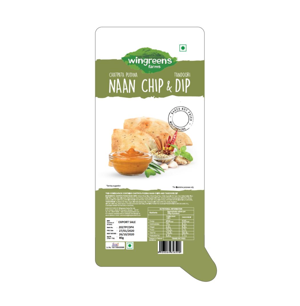 

Чипсы Чатпата Пудина с соусом Тандури (80 г), Chatpata Pudina Naan Chips With Tandoori Dip, Wingreens Farms