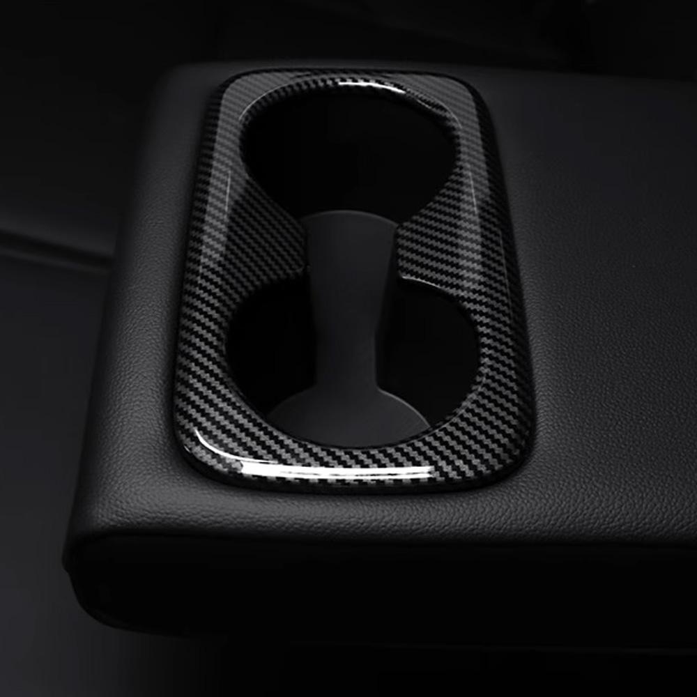 Car Back Water Cup Panel Cover Trim Decoration Sticker for Kia Sportage NQ5 2022 2023 2024 Imitation Carbon Fiber Accessories