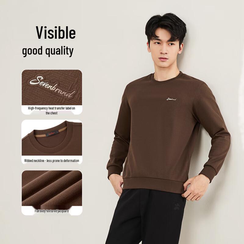 Qipai Men's Jacquard Texture Pullover Sweatshirt