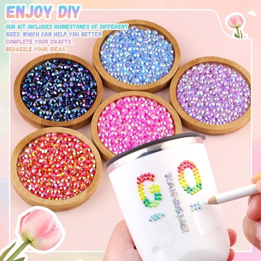 Multicolor Resin Rhinestone Kit Sparkling Bedazzling Rhinestones  for Makeup Accessories