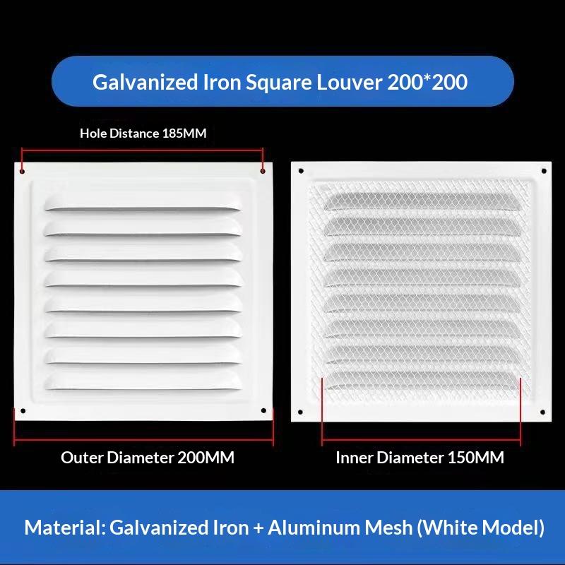 1/2 Stück 150/200/250 mm Metall-Lüftungsgitter Heizungs-Kühlungs-Lüftungsschlitzplatte Auslass-Lüftungsabdeckung
