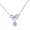 New S925 Silver Bow Tassel Women's Necklace Pendant Light Luxury Exquisite Fashion High Quality Wedding Jewelry