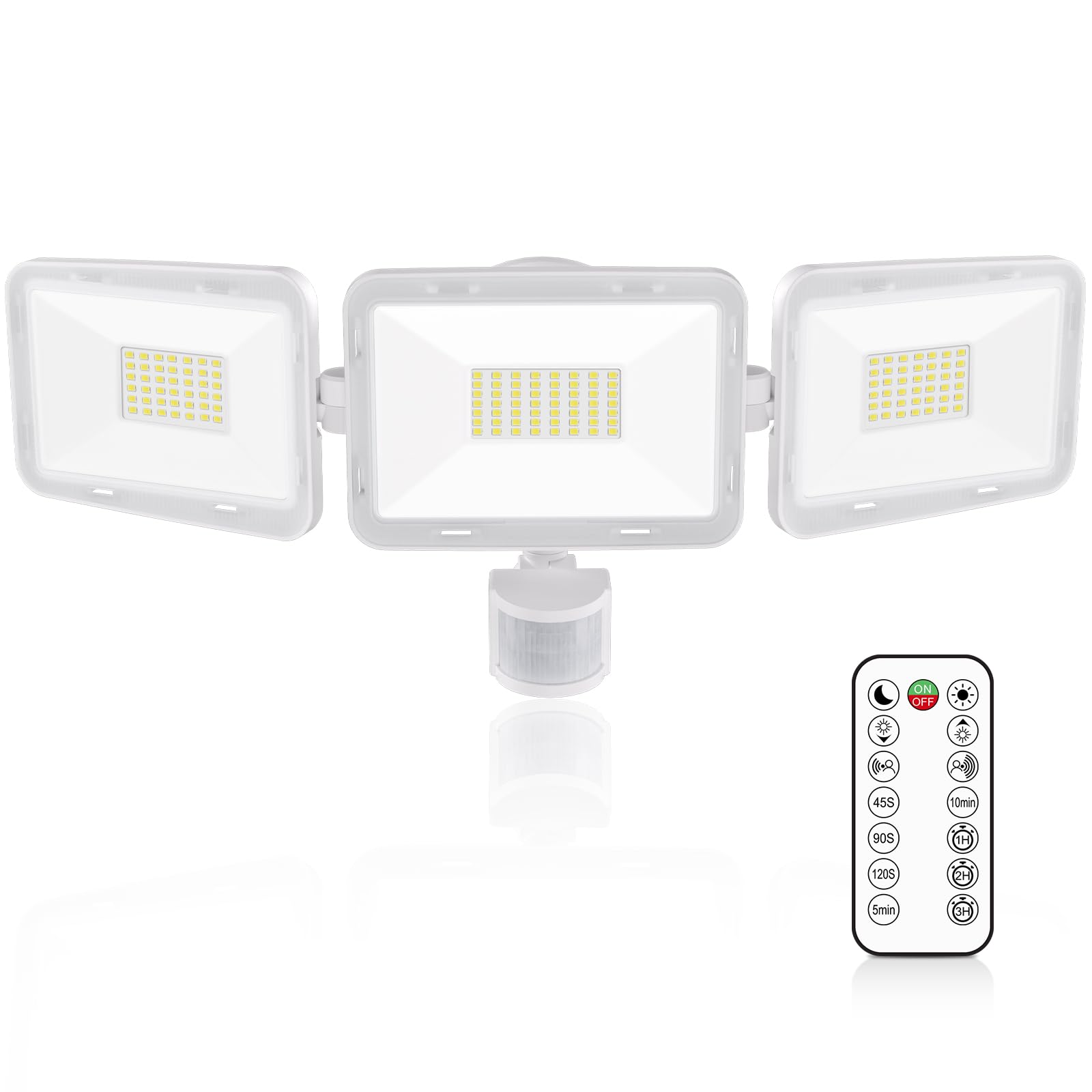 

MEIKEE Motion Sensor Light, 70W LED Sensor Light for Outdoor Use [3-Sided Lighting, Remote Control, Steady-On Function], 7000LM Ultra-Bright Motion