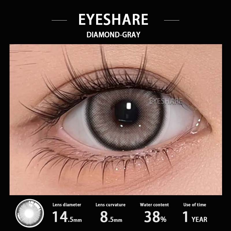 EYESHAER Farbige Kontaktlinsen, Hellblaue Brillenlinsen, Dunkelbraune Linsen in natürlicher Farbe, Hellblaue Modelinsen, 1 Paar