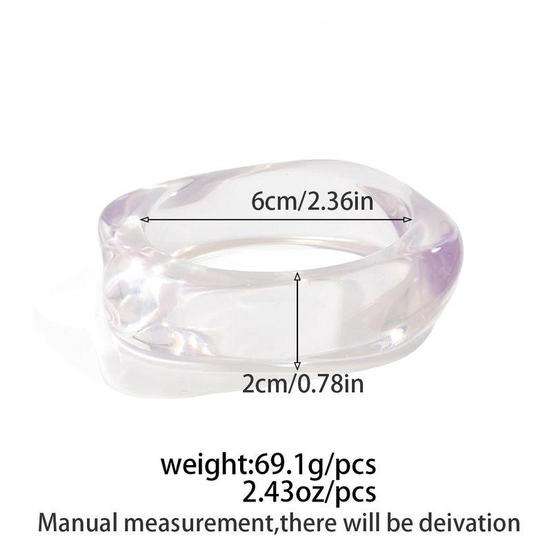 European and American Style Jewelry, Fashionable and Simple Acrylic Transparent Wide Bracelet, Ins Metal Glossy Round Bracelet Set for Women 01 Transparent Bracelet 2252