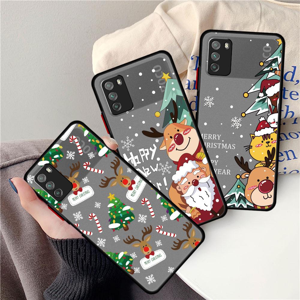 Snow Merry Christmas Case For Xiaomi Mi Poco X3 NFC M3 11 10 12 9T 11T 10T Pro Note 10 Lite Matte Hard Phone Covers