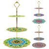Diamond Painting Round Serving Tray 3-Tiered Dessert Candy Display Tower Tiered Serving Trays for Pastry Dessert Candy Fruit Tea