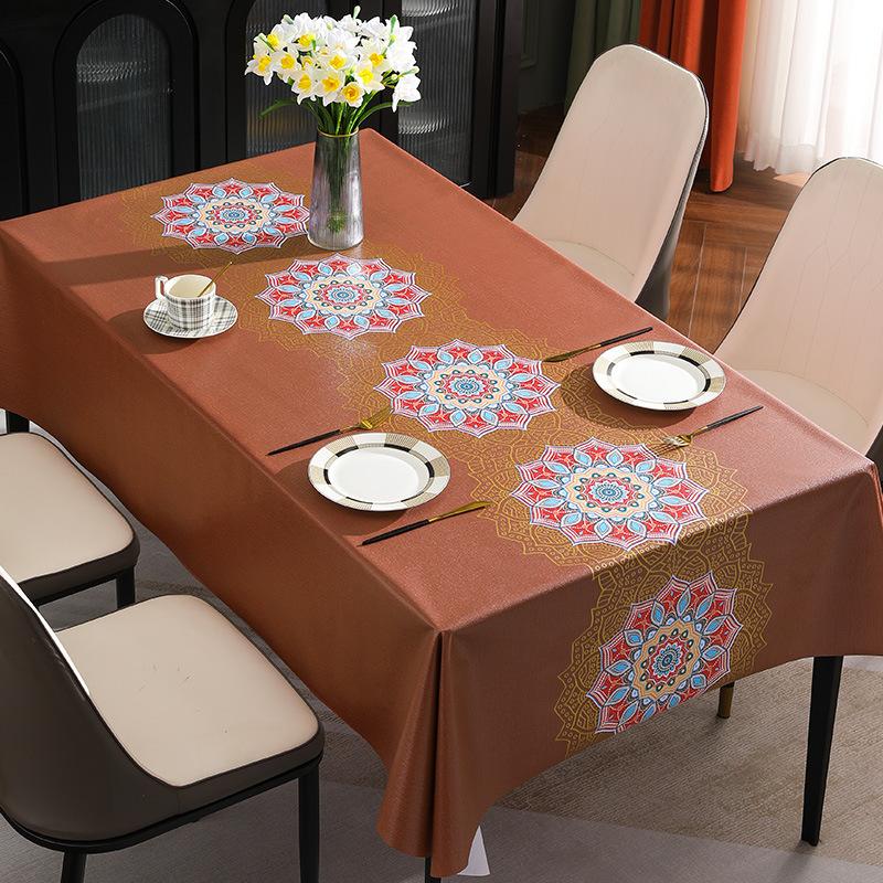 Waterproof and Oil Resistant PVC Table Cloth Ins Tea Rectangular Minimalist Floral Tablecloth