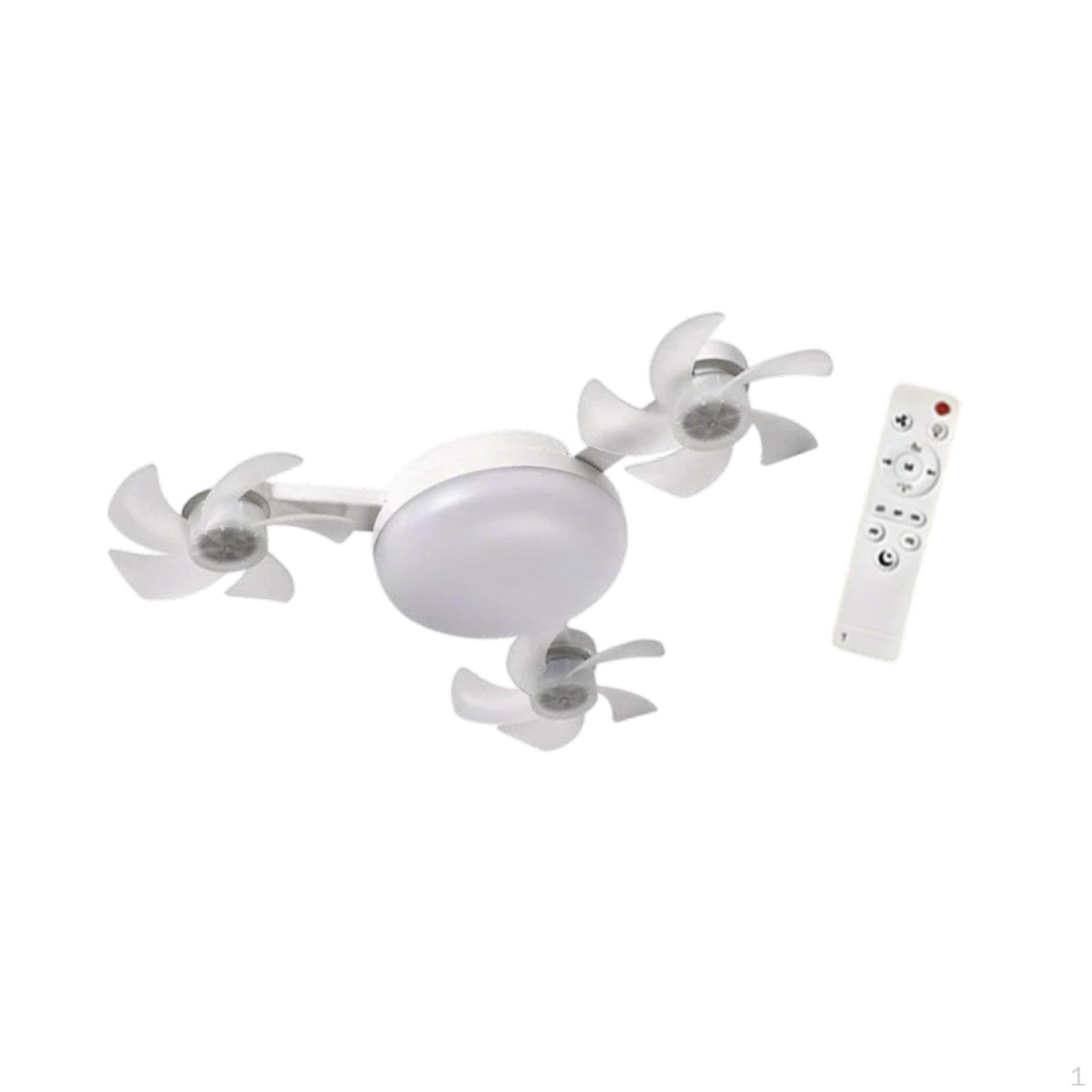 

Потолочный вентилятор с цоколем E27, пульт дистанционного управления, 3000K/4000K/6500K, светодиодная подвесная лампа для ванной комнаты 3 Heads Fan 45cm