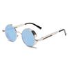 New Fashion Steampunk Metal Shades Original Brand Design Round Decor Sunglasses Chic Vacation Beach Anti UV Sun Glasses