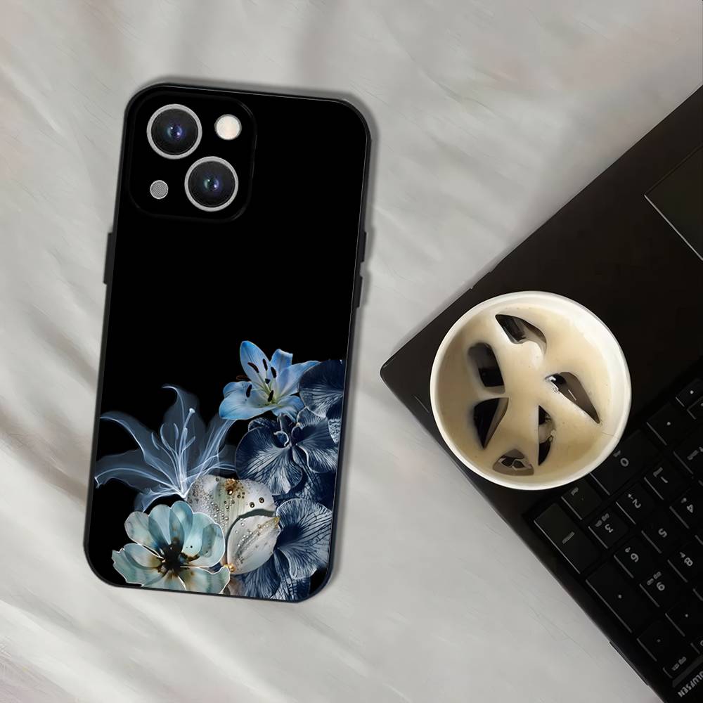 Oil Painting Lily Flower Retro Pattern Phone Case For iPhone 17,16,15,14,13,12,11,Pro,XS,Max,XR,Plus,E,SE4,Mini Black Soft Cover