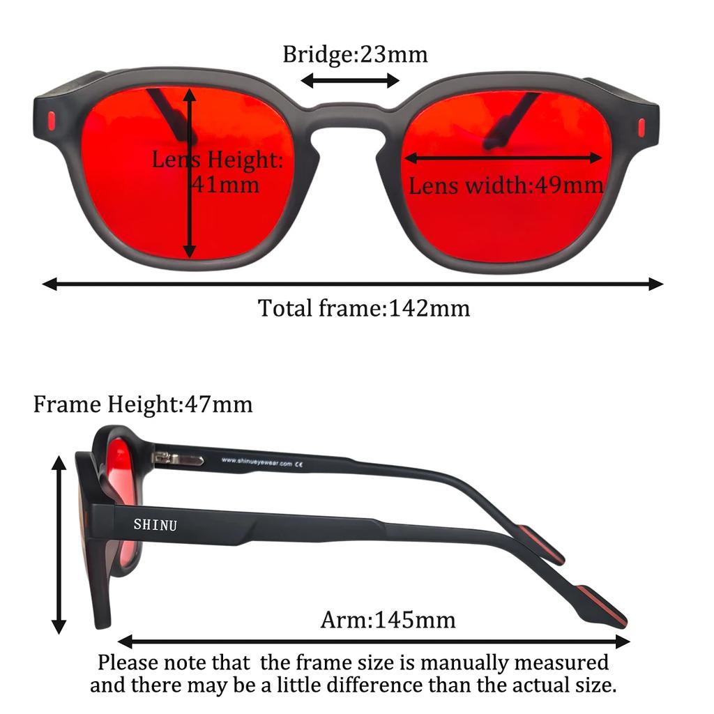 SHINU sleep better red lenses blue light filter glasses for men orange eyepieces gaming glasses Sleep aid glasses man