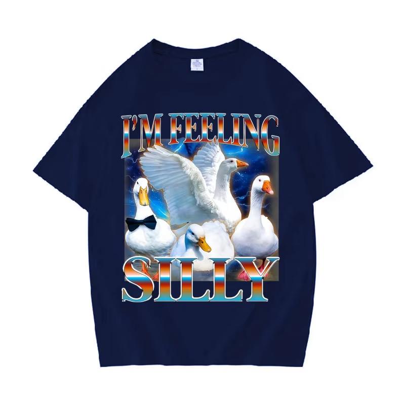 Funny Silly Goose on The Loose Casual Graphic Tshirt Unisex Womens High Quality Oversized Tshirts Unisexs Gothic 100 Cotton T Shirt