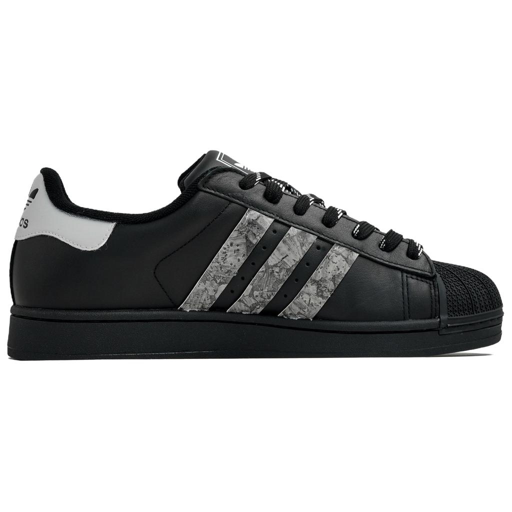 adidas Superstar 2 Kaleidoskop, Felsiges Gelände, Einkaufstasche Abriebfest Niedrige Skateboard-Schuhe Unisex Schwarz JI0079(Team113-S-BOX)