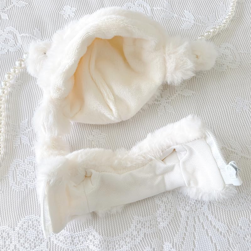 Fluffy Bear Costume for Plush Toys, 10cm, White, [Used]