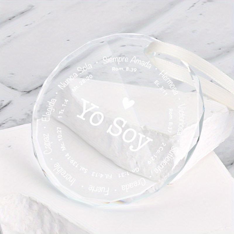 1pc/2pcs 'Yo Soy' Christmas Gift Glass Ornament,Hanging Decorative Gift for Christian Families,  Holiday Gift for Family and Friends, Glass Keepsake