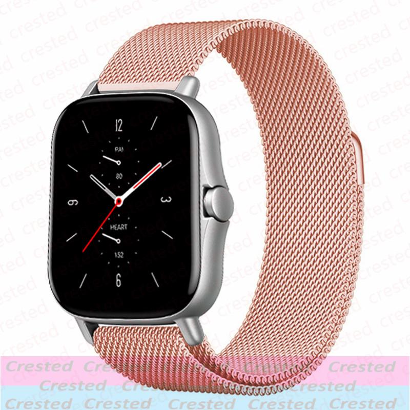 Milanese Loop Band For Amazfit GTS/2/2e/3/4/GTS2 Mini/GTR/47mm/GTR2/3/4/5/Pro Stratos Bracelet Amazfit Bip 6 5 20mm/22mm Strap