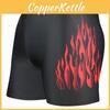 Mens Fire Printed Swim Shorts Summer Beach Swimsuits Athletic Trunks Gym