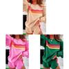 Relaxed Female Pullover Set With Color Block Pattern For Autumn Winter Casual Wear