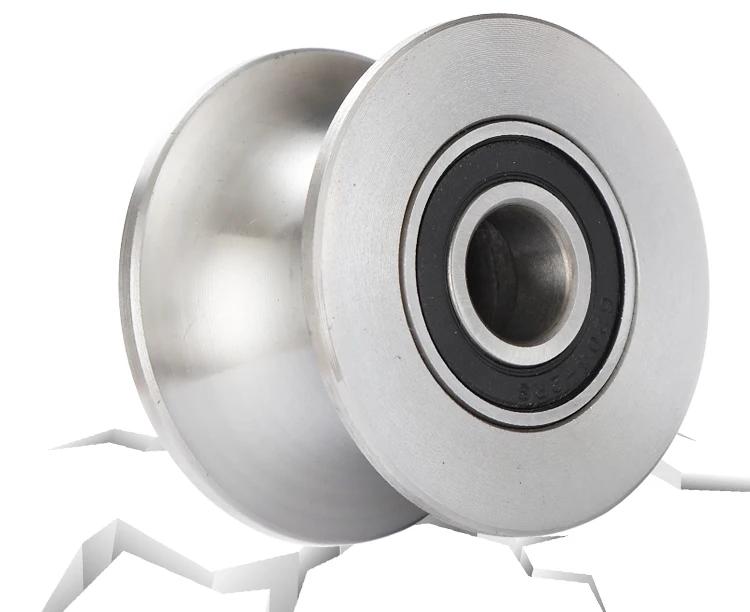 1pc 6204 bearing No.45 steel crane round tube pulley wheel wire rope lifting pulley diameter 8cm thick 5cm pulley