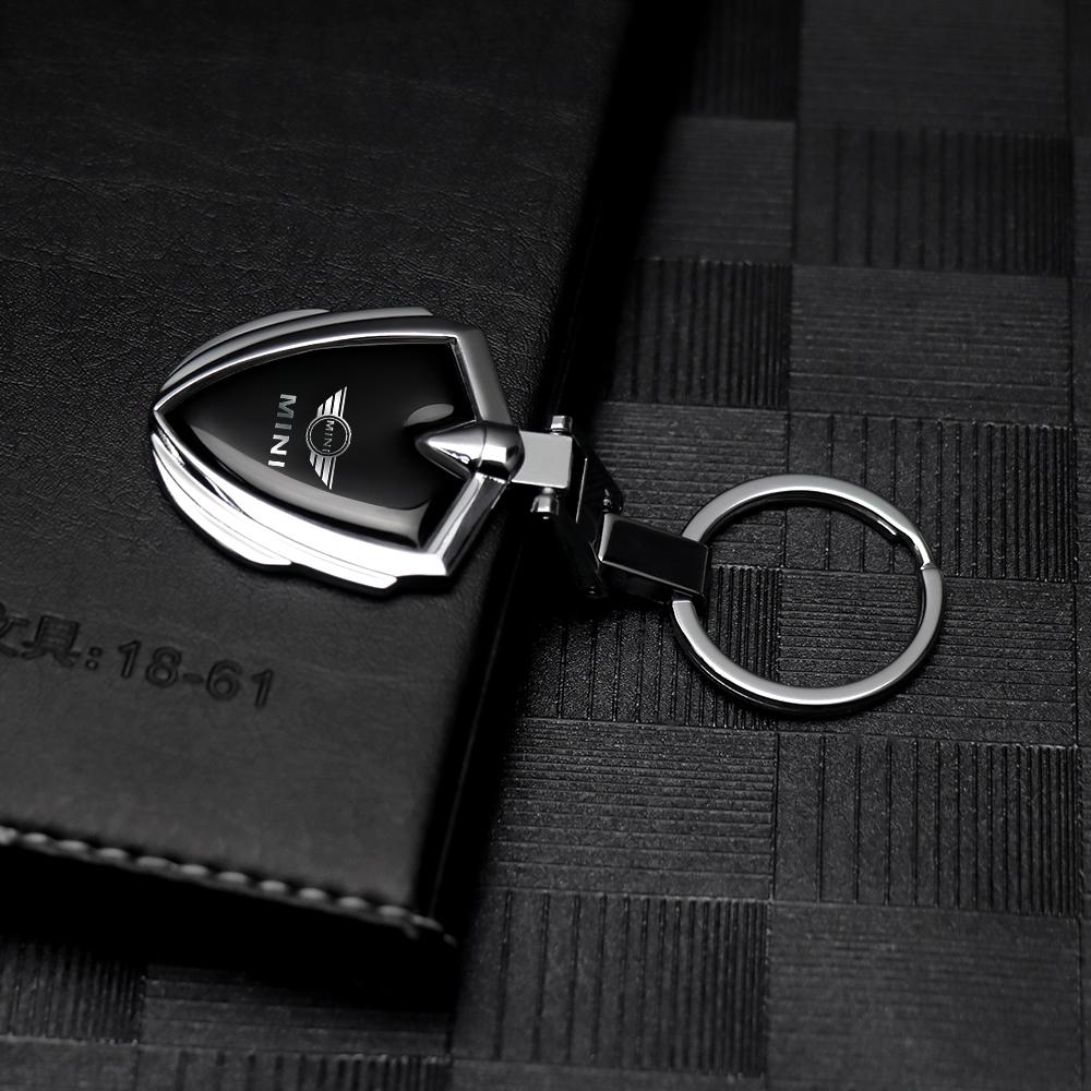 Metal Car Logo Badge Keychain Key Holder Keyring Pendant Decoration For MINI Cooper S JCW WORKS R55 R56 F55 F56 R57 R58 R59 R60