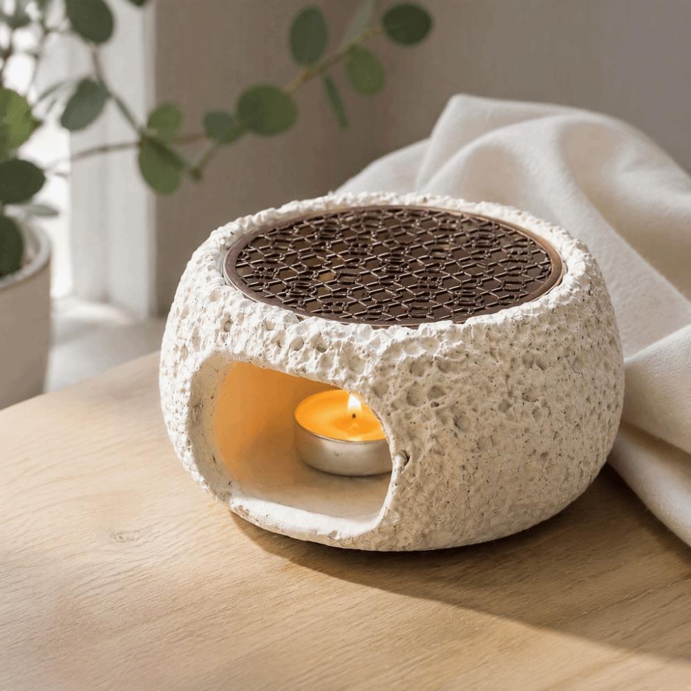 Stone-Look Candle Warmer Cement Fumigation Furnace Aromatherapy Burner Home Decoration