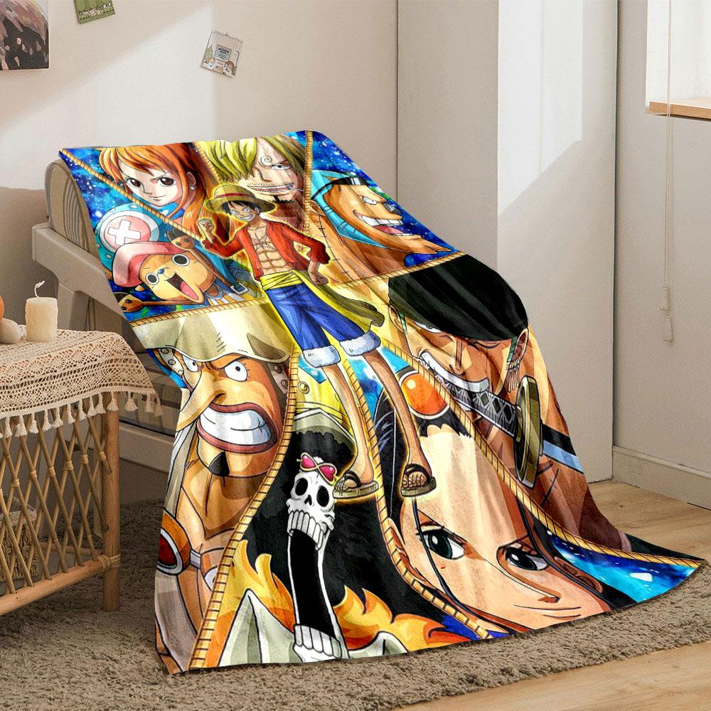 One Piece Anime Characters Blanket bedroom Blanket for Livingroom Couch lunch break Soft Cozy throw for Friend's festival Gift