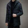 Down Jacket Men's Autumn and Winter Mid-length Hooded Down Jacket Men's Business Warm Down Jacket