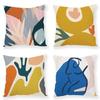 Ins Abstract Modern Simple Plush Pillowcase Line Decoration Pillow Car Office Waist Rest