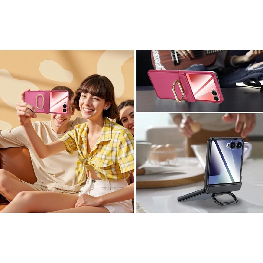 Full-cover Integrated Stand Case Suitable for Samsung ZFlip 20% Off Foldable Phone, Matte Skin-feel Zflip7 Protective Case