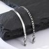 2pcs Men's Flat Chain Bracelet,Silver Color Stainless Steel Adjustable Wristband,Minimalist Unisex Jewelry Gift