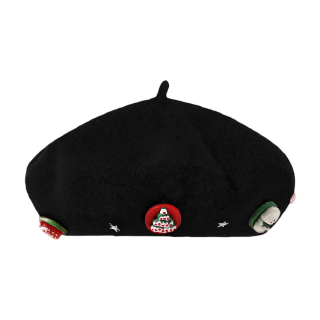 Christmas Beret Cap Women Men Beanie Beret for Holiday Birthday Gift Party