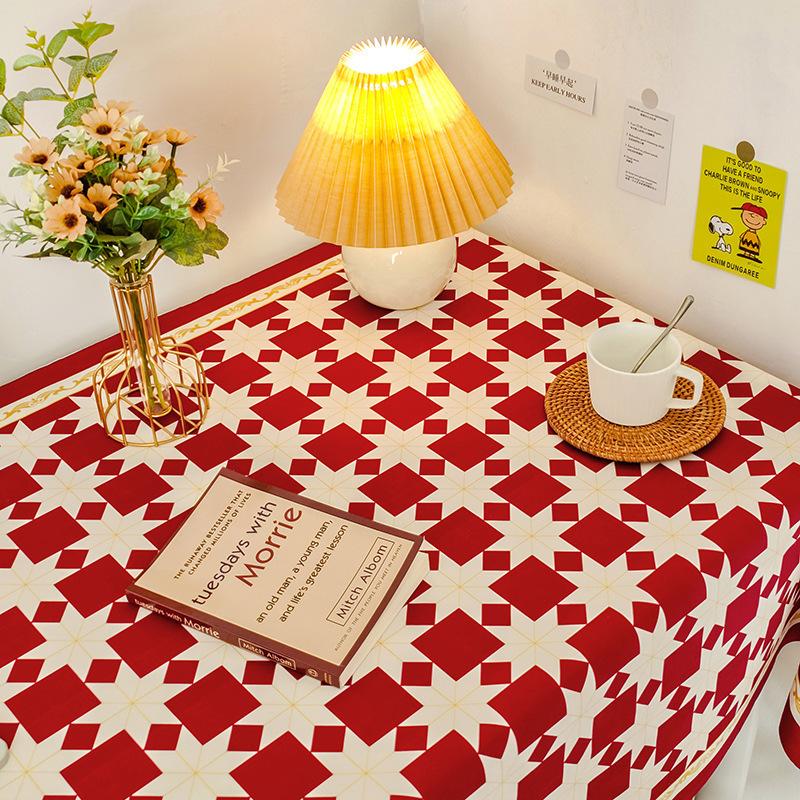 Small Fresh Student Flannel Tablecloth Desk Bedside Table Coffee Table Cover Cloth Photo Background Picnic Cloth