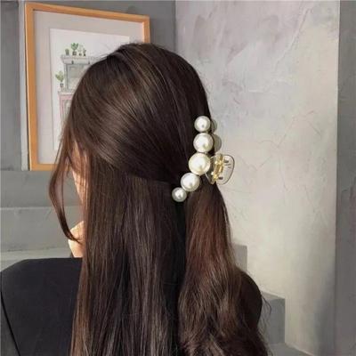 Extra Large Transparent Pearl Hair Clip