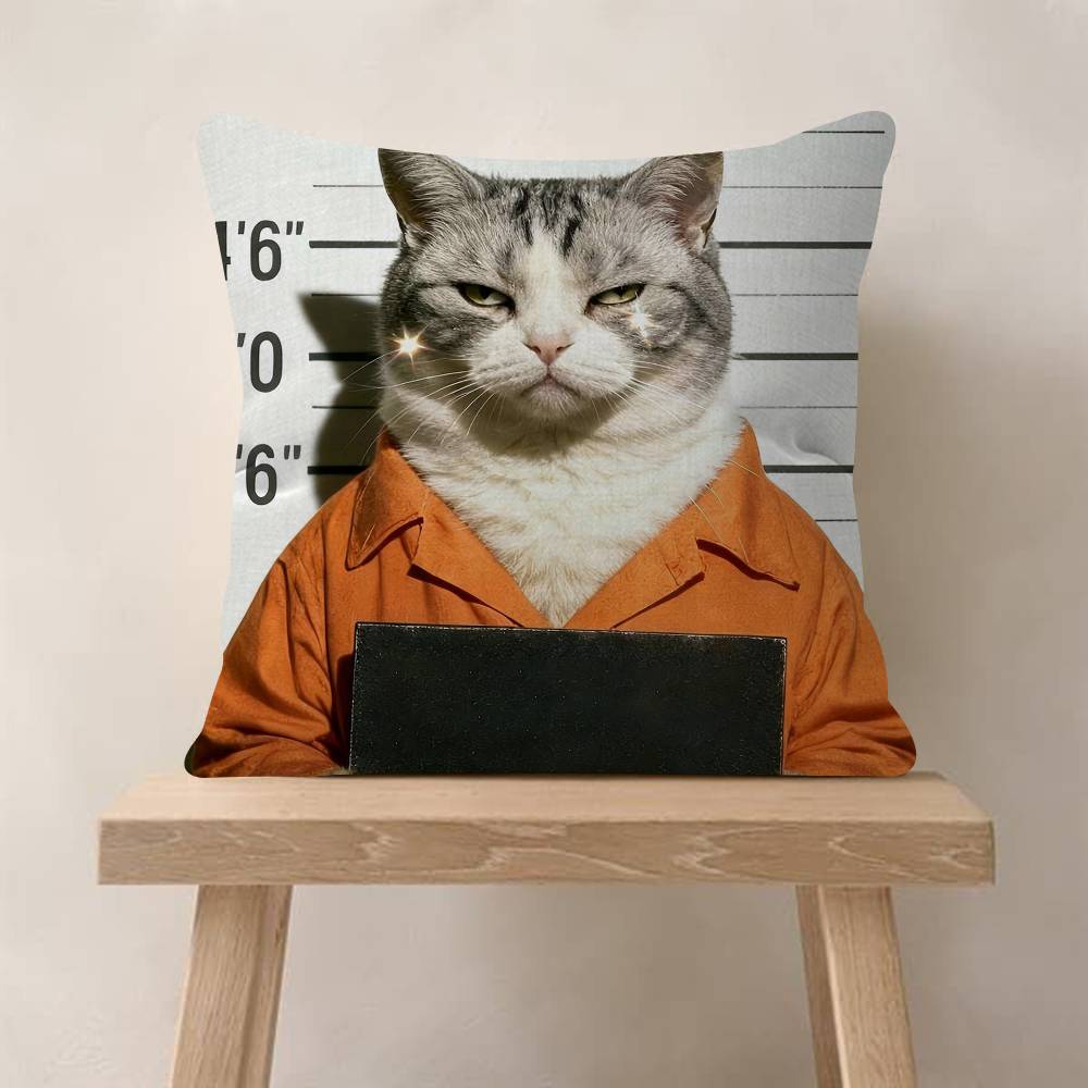 Cute Cat Pillow Gift Home Office Decoration Bedroom Sofa Car Cushion Cover Case 45x45