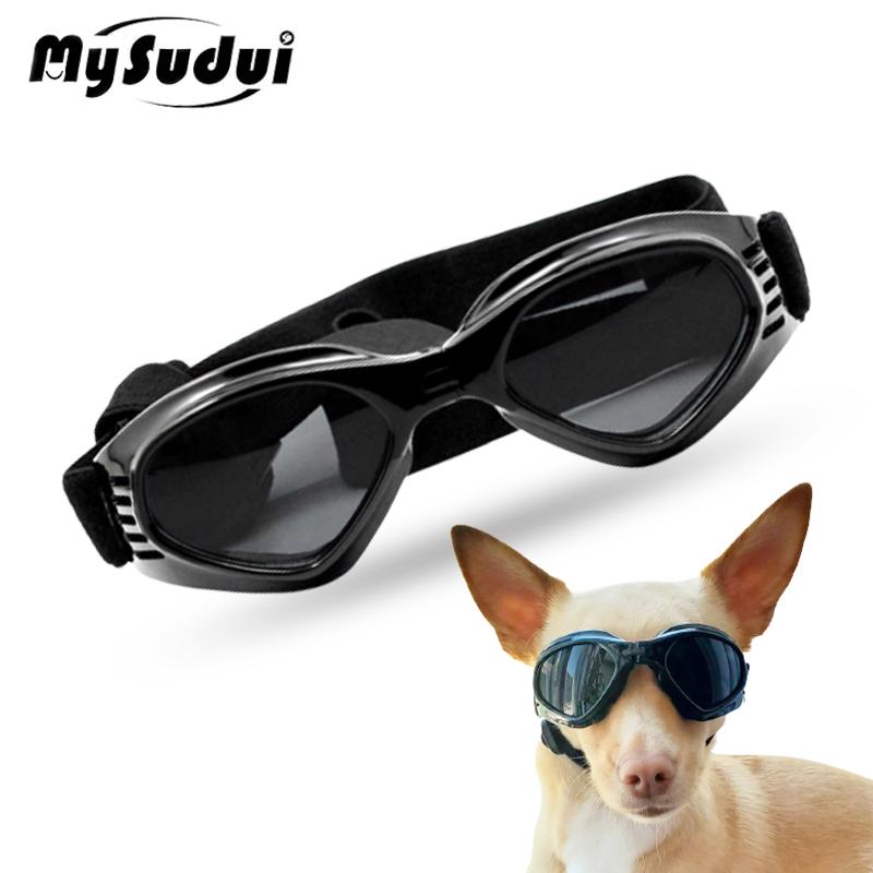 

MySudui УФ-защита, очки для собак, ветрозащитные, противотуманные, солнцезащитные очки для домашних животных, защита глаз с регулируемым ремешком для маленьких и средних размеров