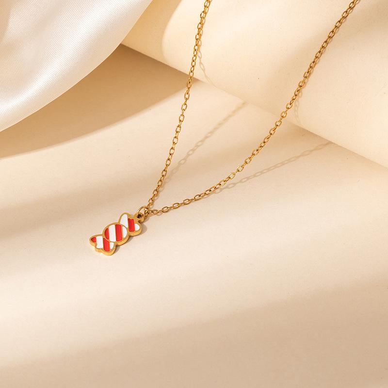 European & American Christmas Cartoon Moon Bat Pendant Necklace, Creative Clavicle Chain Gift for Women