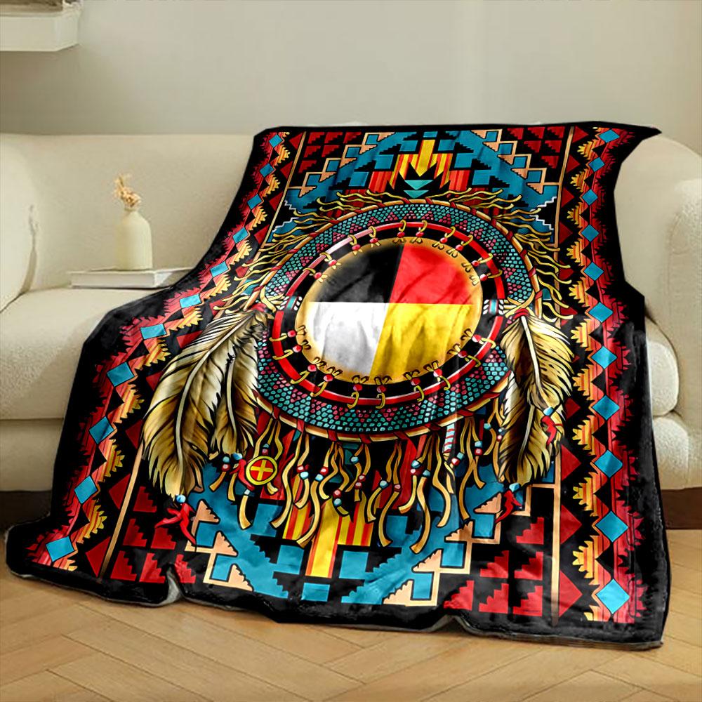 Traumfänger-Musterdecke im Native American Stil Schlafzimmerdecke für Wohnzimmer Sofa Mittagspause Weiche Decke für Festival eines Freundes Geschenk