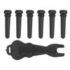 6PCS Ebony Guitar Bridge Pins Abalone Dot Inlay Bridge Pin Pegs  Acoustic Guitar